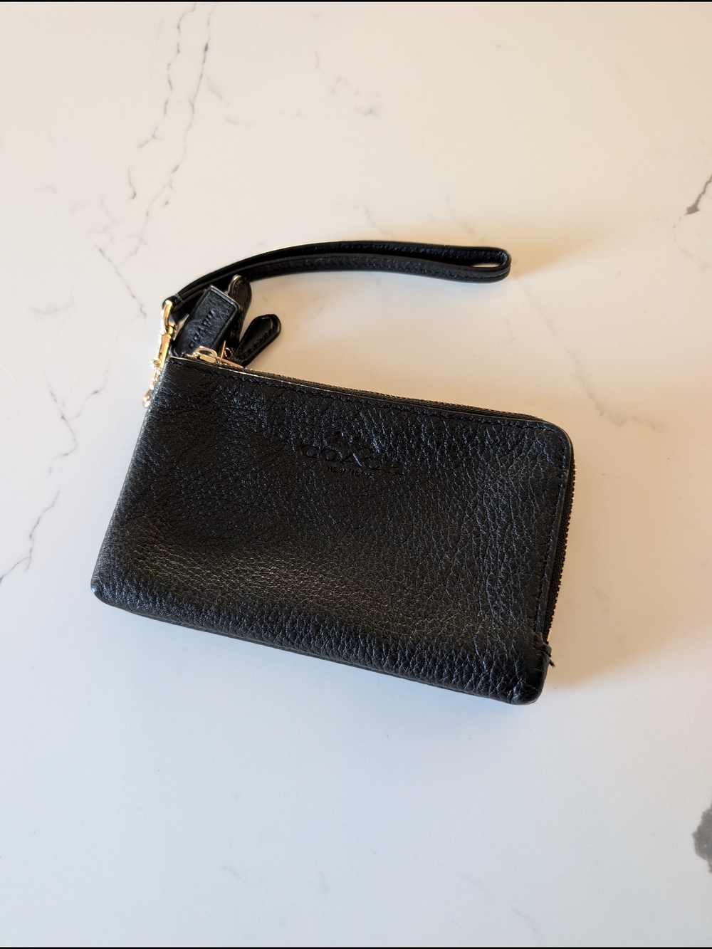 Coach Black Leather Wristlet Wallet
